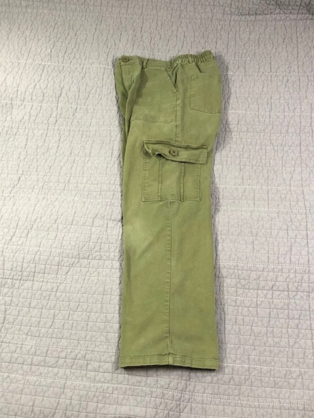 4/$15 Lepunuo Pants Women Medium Olive Green Cargo Utility Army Full Leg - Picture 3 of 16